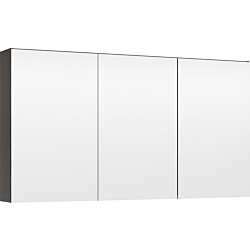 Peilikaappi LED-valolla Temal Choice, 120 cm, 3 ovea, pariovet vasen, pistorasia vasen, ruskea saarni