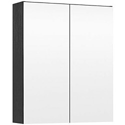 Peilikaappi LED-valolla Temal Choice, 55cm, 2 ovea, pistorasia vasen, musta puu