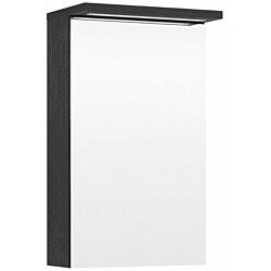 Peilikaappi LED-valolla Temal Highlight, 40cm, 1 ovi, vasenkätinen, pistorasia vasen, musta puu