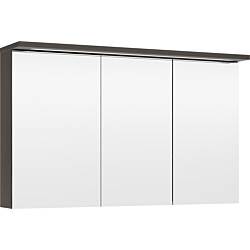 Peilikaappi LED-valolla Temal Highlight Special, 110 cm, 3 ovea, pariovet oikea, pistorasia vasen, ruskea saarni