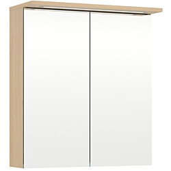 Peilikaappi LED-valolla Temal Highlight Special, 60 cm, 2 ovea, pistorasia vasen, vaalea tammi