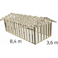Autotallin runkopaketti Aarni 3.6m x 8.4m