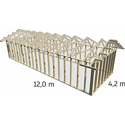 Autotallin runkopaketti Aarni 4.2m x 12.0m
