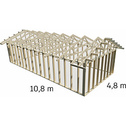 Autotallin runkopaketti Aarni 4.8m x 10.8m