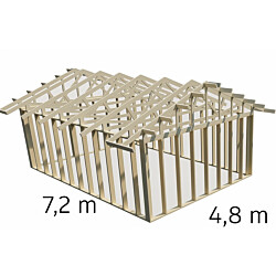 Autotallin runkopaketti Aarni 4.8m x 7.2m