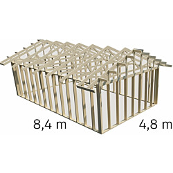 Autotallin runkopaketti Aarni 4.8m x 8.4m