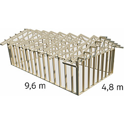 Autotallin runkopaketti Aarni 4.8m x 9.6m