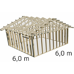 Autotallin runkopaketti Aarni 6.0m x 6.0m