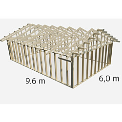 Autotallin runkopaketti Aarni 6.0m x 9.6m