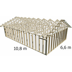 Autotallin runkopaketti Aarni 6.6m x 10.8m