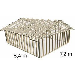 Autotallin runkopaketti Aarni 7.2m x 8.4m