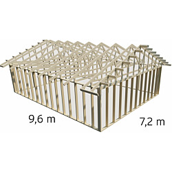 Autotallin runkopaketti Aarni 7.2m x 9.6m