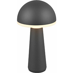 LED-pöytävalaisin Trio Fungo, antrasiitti, ladattava