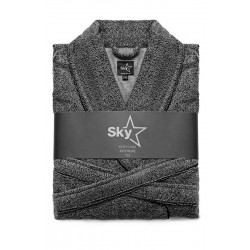 Kylpytakki Sky Snow print, S/M, tummanharmaa/musta