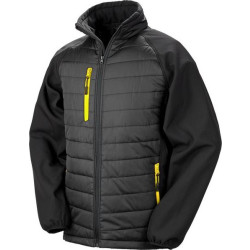Unisex topattu softshell-takki Result Compass musta/keltainen L