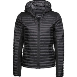 Naisten Hupullinen kevyttoppatakki Tee Jays Outdoor Crossover musta XL