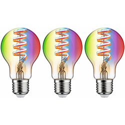 LED-älylamppu Paulmann Smart Home Zigbee 3.0 Pear, E27, 470lm, 6.3W, RGBW+, filamentti, himmennettävä, kulta, 3kpl