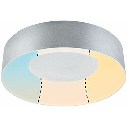 LED-kattovalaisin Paulmann Casca, IP44, 1500lm, 16W, säädettävä värilämpötila, matta-alumiini