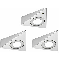 LED-kalustevalaisin Paulmann Trias 135x132mm 4000K liiketunnistin 2.7W 185lm harjattu rauta, 3kpl/pkt