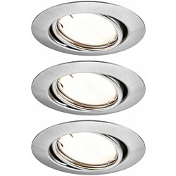Upotettava LED-valaisin Paulmann Base Coin, 3kpl, Smart Home Zigbee 3.0, Ø90mm, himmennettävä, 3000K, harjattu rauta
