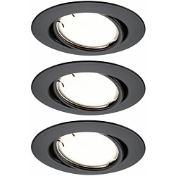 Upotettava LED-valaisin Paulmann Base Coin, 3kpl, Smart Home Zigbee 3.0, Ø90mm, himmennettävä, 3000K, mattamusta