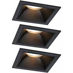 LED-alasvalo Paulmann Cole IP44 88x88mm 6W 470lm himmennettävä 2700K musta, 3kpl/pkt