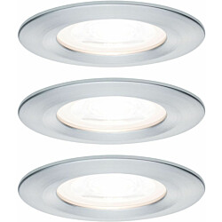 Upotettava LED-valaisin Paulmann Nova Rigid, 3kpl, IP44, Ø78mm, GU10, 6.5W, 460lm, 2700K, himmennettävä, alumiini