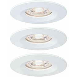 Upotettava LED-valaisin Paulmann Nova Mini Coin Rigid, 3kpl, IP44, Ø65mm, 4W, 310lm, 2700K, mattavalkoinen