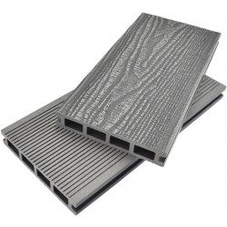 Terassilauta Cent 3D, 25x146x3900mm, puukomposiitti, Grey Ulkokalla