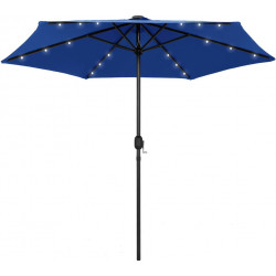 Ulkoaurinkovarjo led-valot alumiinitanko 270cm taivaansininen