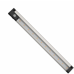 Kalustevalaisin Spectrum LED SMD 3.3W 12V 6000K PIR-liiketunnistin 300x29x10mm hopea mustat päädyt