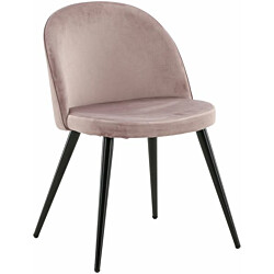 Ruokapöydän tuoli Venture Home Velvet, musta/roosa sametti