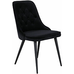 Ruokapöydän tuoli Venture Home Velvet Deluxe, musta/musta sametti