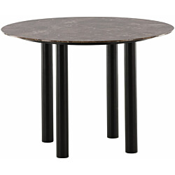 Ruokapöytä Venture Home Havsten, ⌀106cm, ruskea marmorikuvio