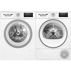 Pesukone ja kuivausrumpu Bosch WAN2821SSN-WTH85V0SSN Serie 4, 8/8kg, valkoinen