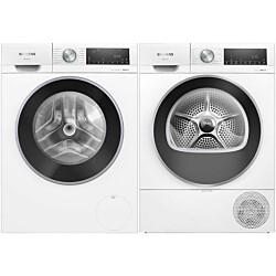Pesukone ja kuivausrumpu Siemens WG44G2FKDN-WQ42G20KDN iQ500, 119.6cm, 9/9kg, valkoinen