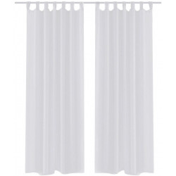 Valkoiset sheer verhot 140 x 225 cm 2 kpl