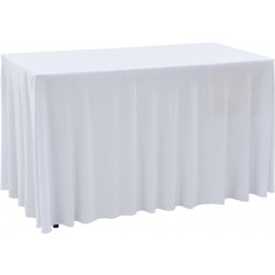 Venyvät pöytäliinat 2 kpl helmalla 183x76x74 cm valkoinen