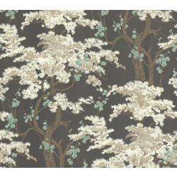 Tapetti 1838 Wallcoverings Harewood Foil, kiiltävä/hopea, 0,52x10,05m