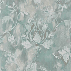 Tapetti 1838 Wallcoverings Ornamenta, 0.52x10.05m, non-woven, turkoosi