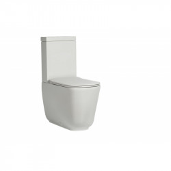WC-istuin Kerasan Tribeca, 3/6l kaksoishuuhtelu, S/P-lukko, matta, vaaleanharmaa