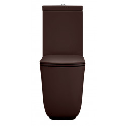 WC-istuin Kerasan Tribeca, 3/6l kaksoishuuhtelu, S/P-lukko, matta, tummanpunainen