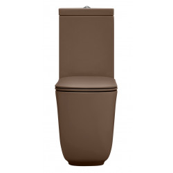 WC-istuin Kerasan Tribeca, 3/6l kaksoishuuhtelu, S/P-lukko, matta, ruskea