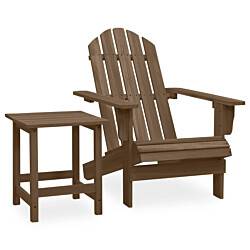 Adirondack-puutarhatuoli pöydällä, kuusi ruskea