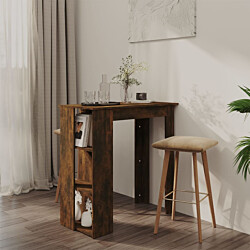 Baaripöytä hyllyllä 102x50x103,5 cm lastulevy savutammi