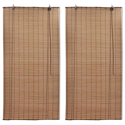 Bambu rullaverhot 2kpl 150 x 220 cm ruskea