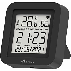 Monitoimilämpöpumppuohjain Celotron Nivian Smart, lämpötilan ja kosteuden mittaus, hälytys, integroitu infrapunakaukosäädin, WiFi