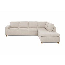 Divaanisohva Scandinavian Choice Crazy 3-istuttava oikea beige/tammijalat pyöreä