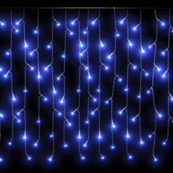 LED-valonauhaverho jääpuikot, 10m, 400 LEDiä, sininen, 8 toimintoa