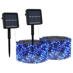 Aurinkoenergia keijuvalot, 2kpl, 2x200 LED, sininen, sisä/ulko
